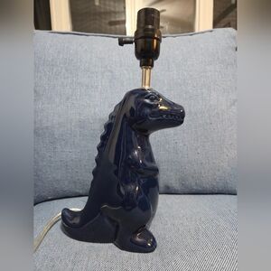 Navy Ceramic Dinosaur Table Lamp